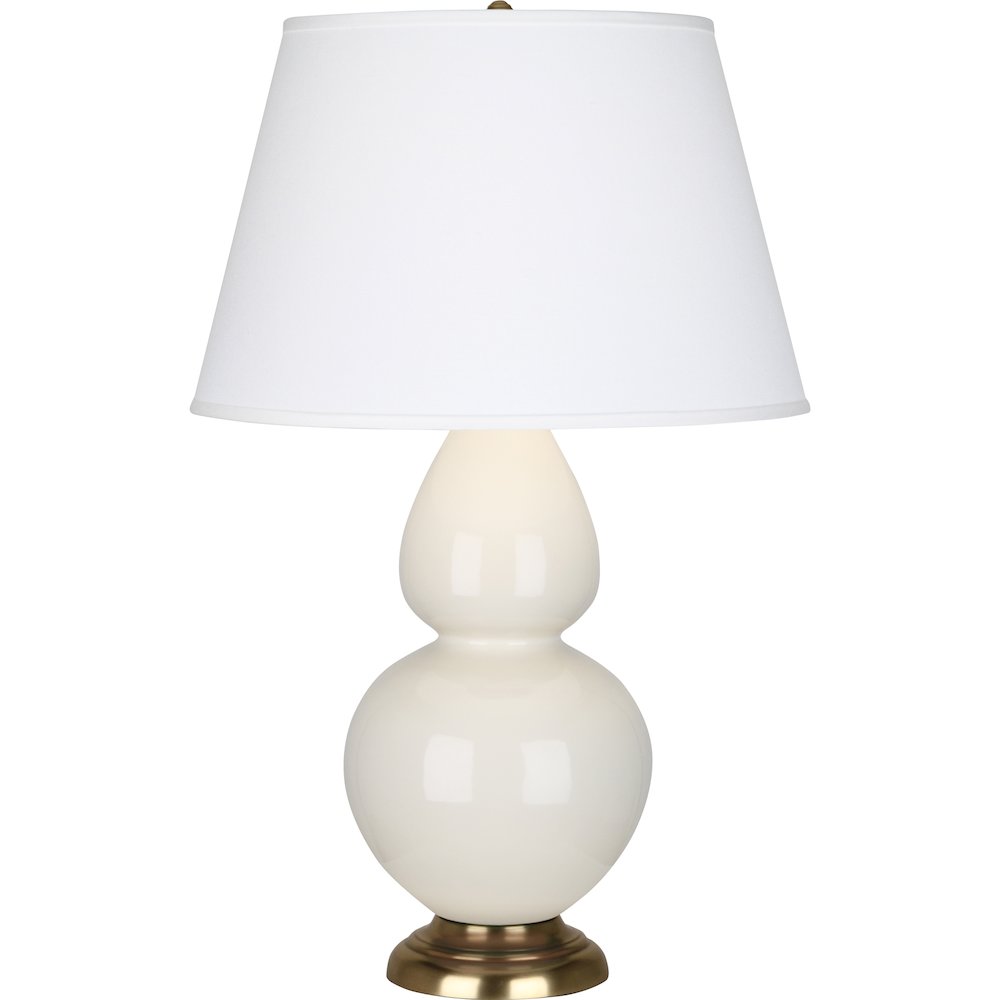 Bone Double Gourd Table Lamp in Bone Glazed Ceramic Color. Picture 1