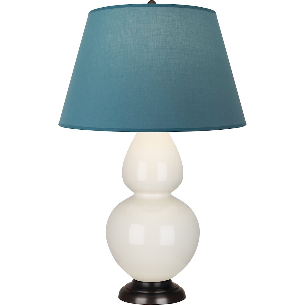 Bone Double Gourd Table Lamp in Bone Glazed Ceramic Color. Picture 1