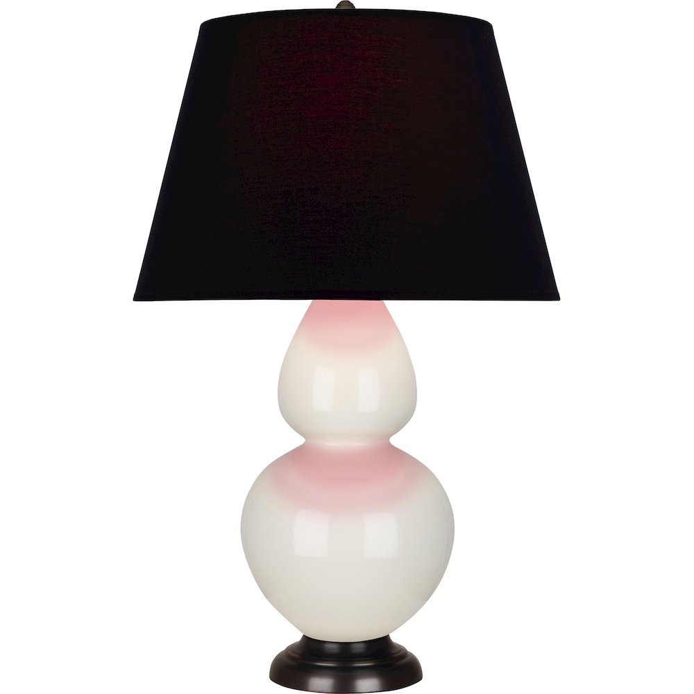 Bone Double Gourd Table Lamp in Bone Glazed Ceramic Color. Picture 1