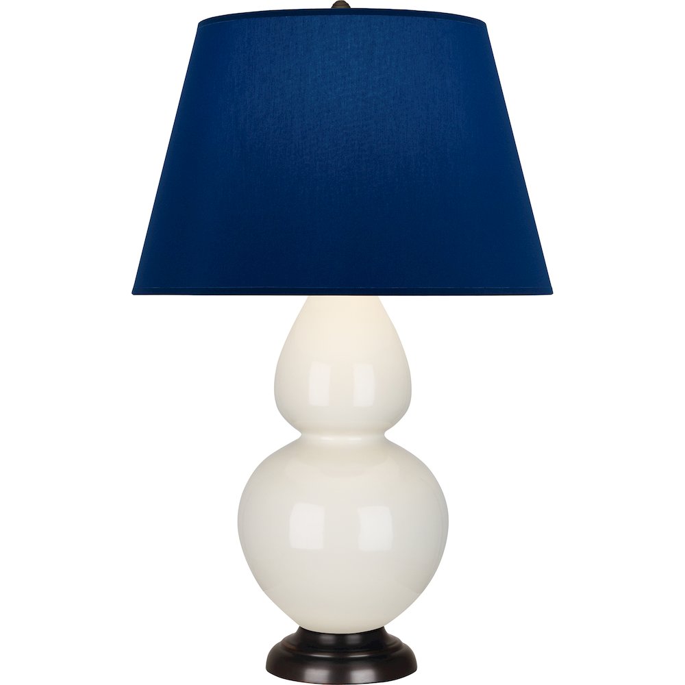 Bone Double Gourd Table Lamp in Bone Glazed Ceramic Color. Picture 1