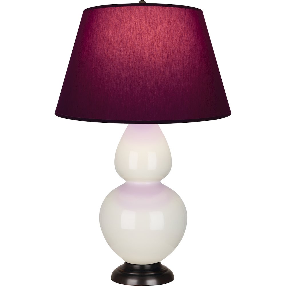 Bone Double Gourd Table Lamp in Bone Glazed Ceramic Color. Picture 1