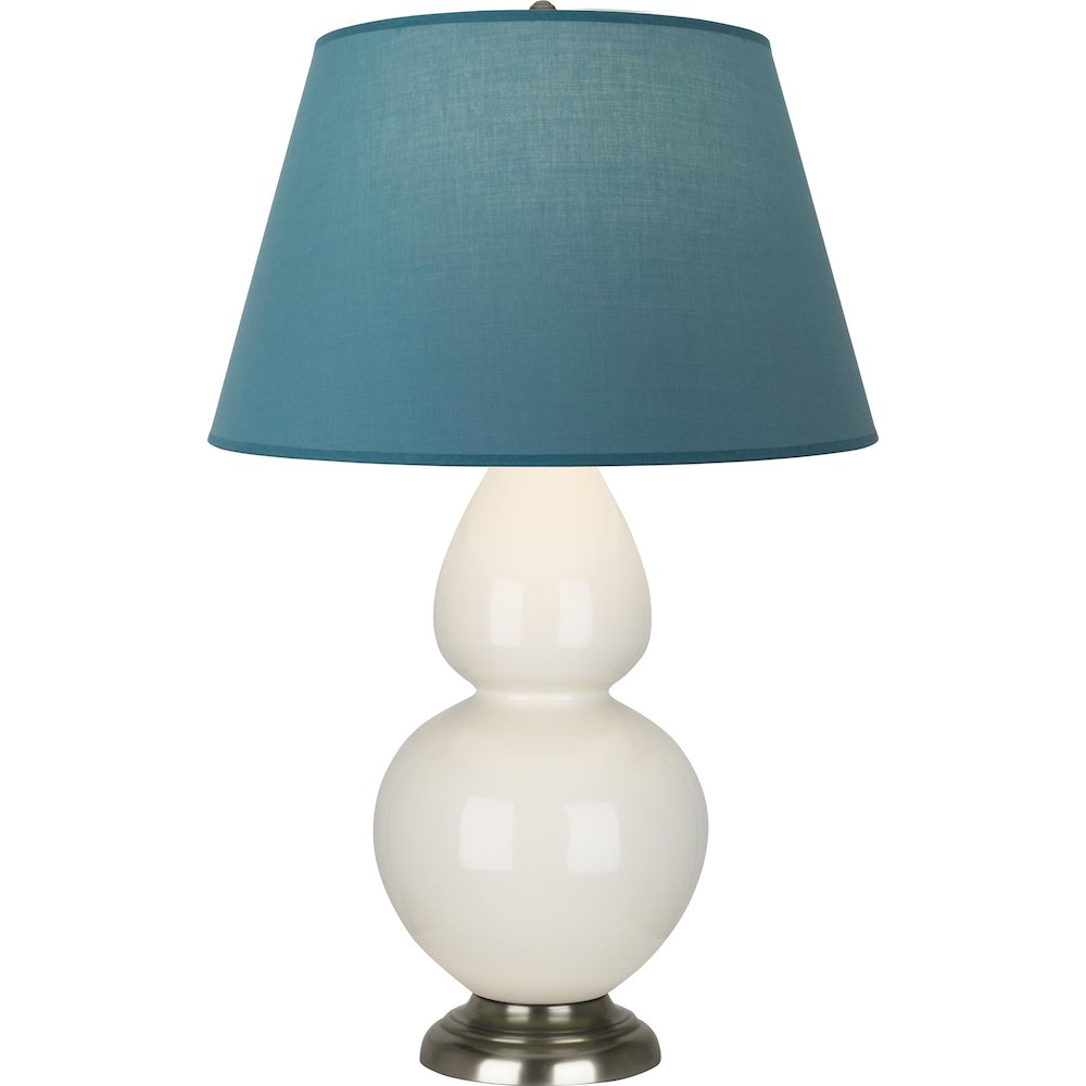 Bone Double Gourd Table Lamp in Bone Glazed Ceramic Color. Picture 1