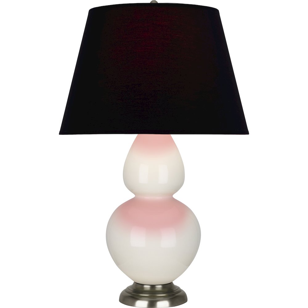Bone Double Gourd Table Lamp in Bone Glazed Ceramic Color. Picture 1