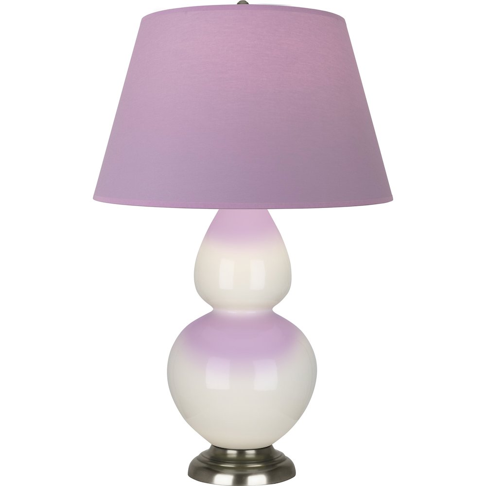 Bone Double Gourd Table Lamp in Bone Glazed Ceramic Color. Picture 1