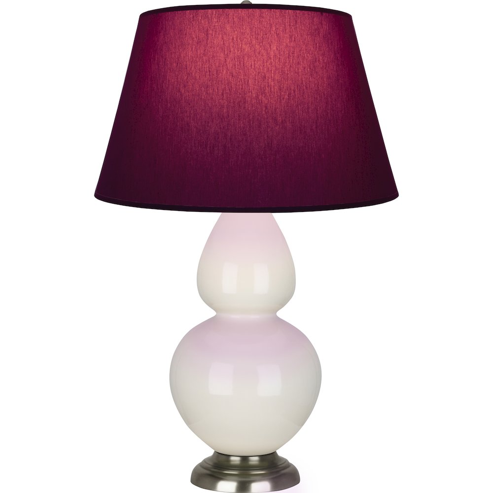 Bone Double Gourd Table Lamp in Bone Glazed Ceramic Color. Picture 1