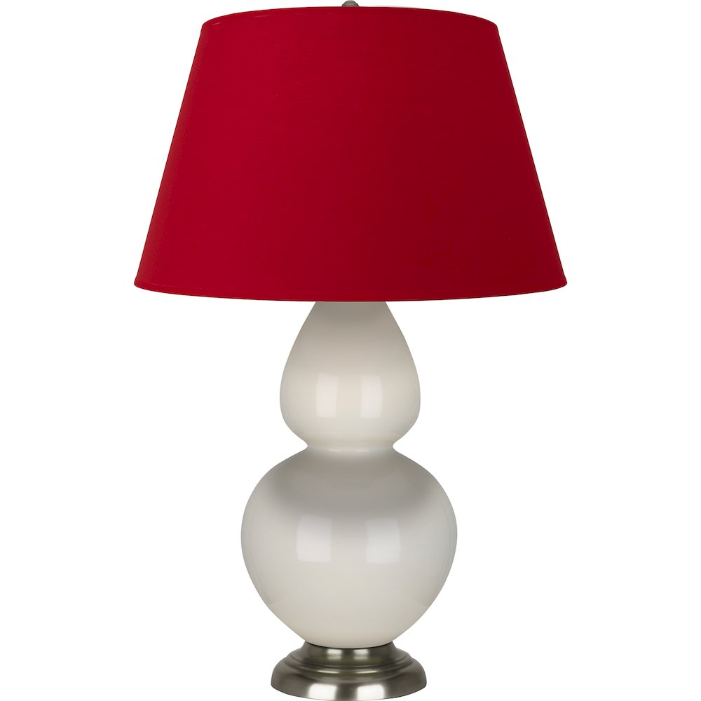 Bone Double Gourd Table Lamp in Bone Glazed Ceramic Color. Picture 1