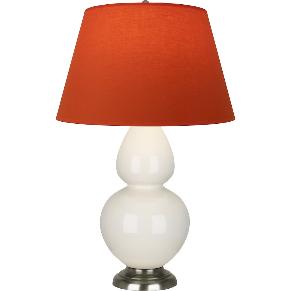 Bone Double Gourd Table Lamp in Bone Glazed Ceramic Color. Picture 1