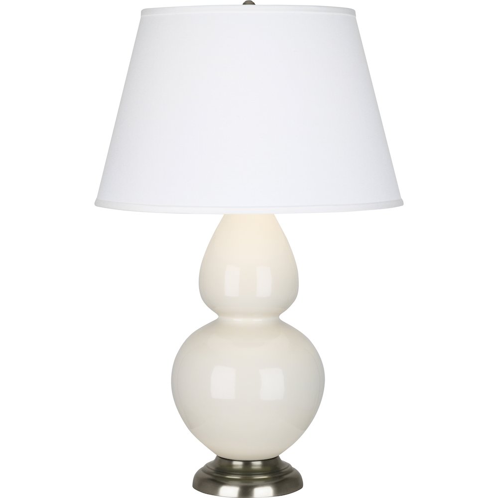 Bone Double Gourd Table Lamp in Bone Glazed Ceramic Color. Picture 1