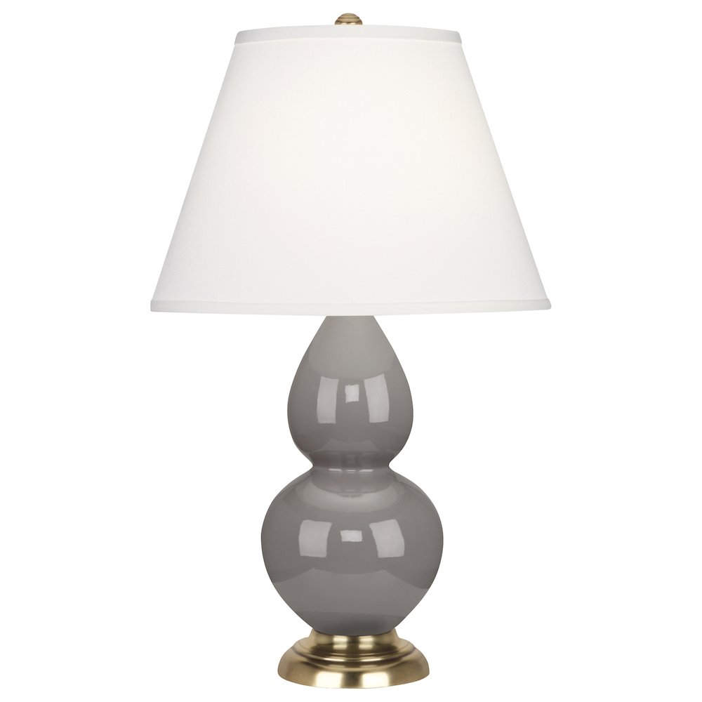 Smokey Taupe Small Double Gourd Accent Lamp in Smokey Taupe Glazed Ceramic Color. Picture 1