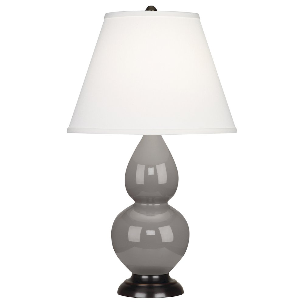 Smokey Taupe Small Double Gourd Accent Lamp in Smokey Taupe Glazed Ceramic Color. Picture 1