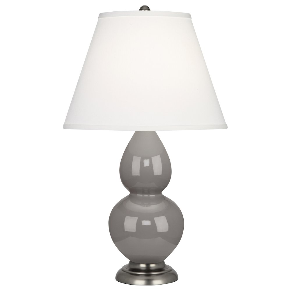 Smokey Taupe Small Double Gourd Accent Lamp in Smokey Taupe Glazed Ceramic Color. Picture 1