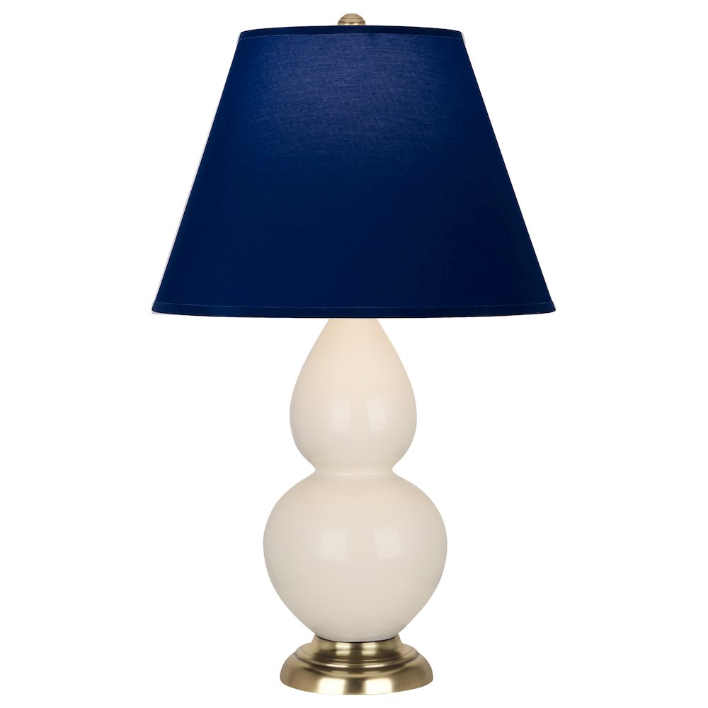 Bone Small Double Gourd Accent Lamp in Bone Glazed Ceramic Color. Picture 1