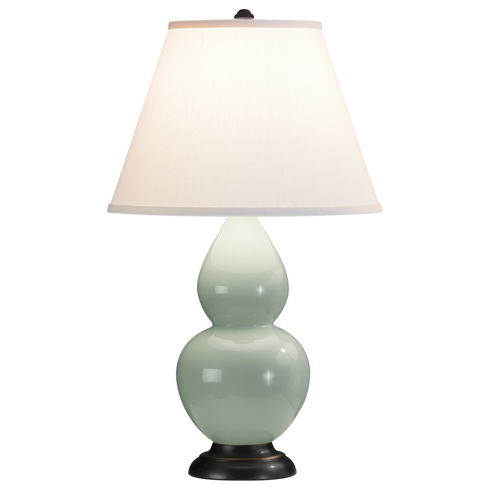 Celadon Small Double Gourd Accent Lamp in Celadon Glazed Ceramic Color. Picture 1