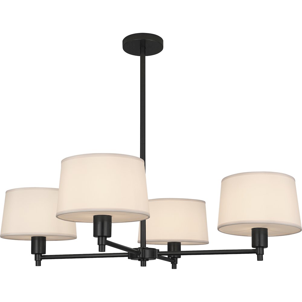Real Simple Chandelier in Matte Black Powder Coat Color. Picture 1