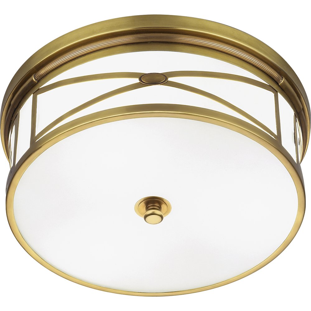 Chase Flushmount in Antique Brass Color. Picture 1