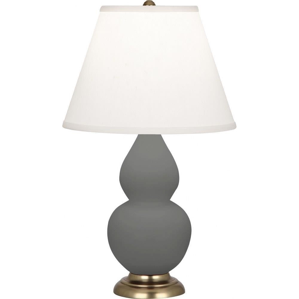 Matte Ash Small Double Gourd Accent Lamp in Matte Ash Glazed Ceramic Color. Picture 3
