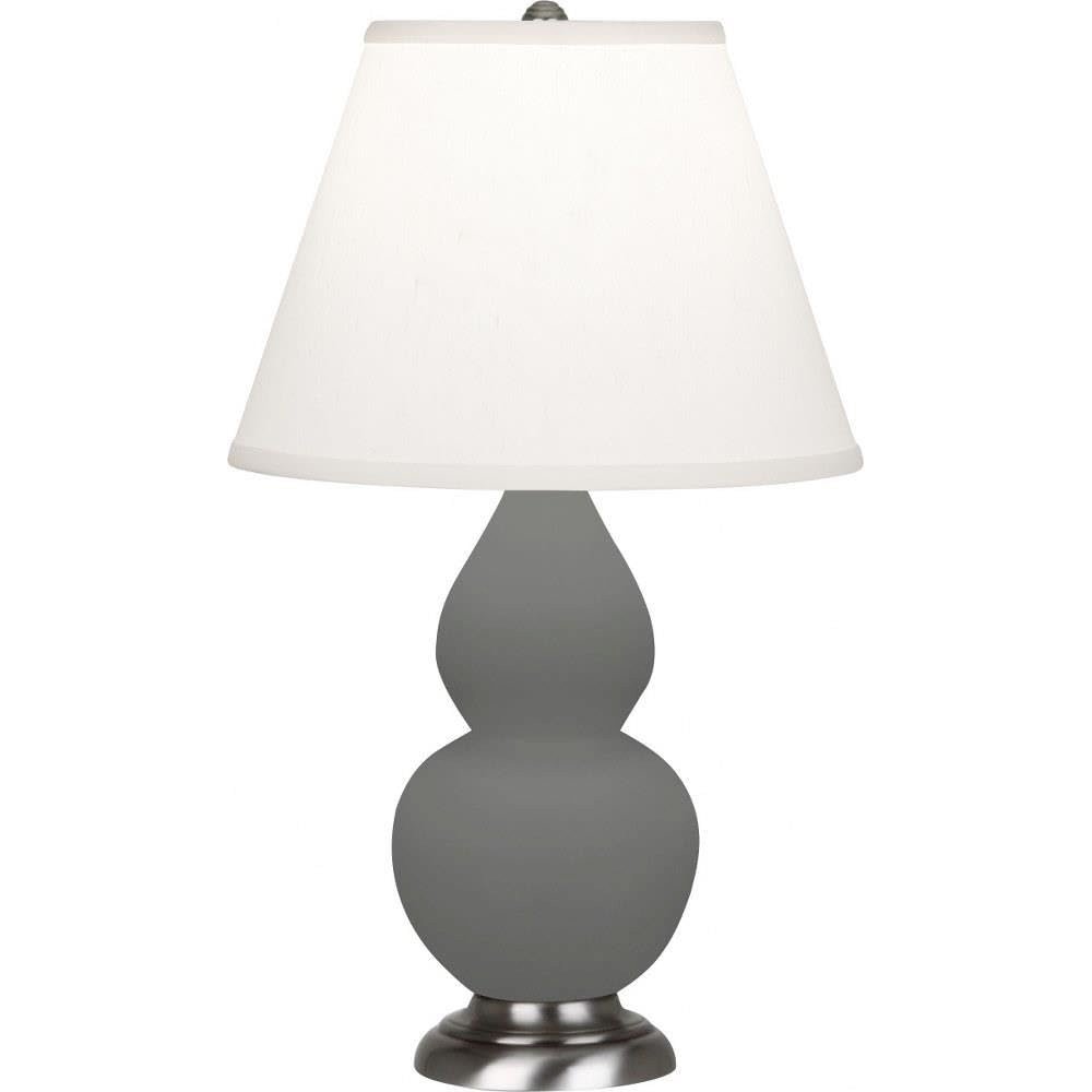 Matte Ash Small Double Gourd Accent Lamp in Matte Ash Glazed Ceramic Color. Picture 3