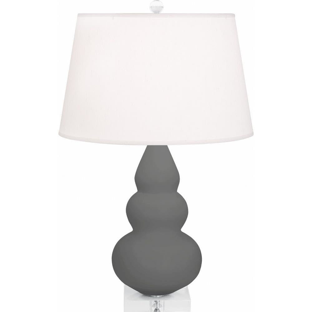 Matte Ash Small Triple Gourd Accent Lamp in Matte Ash Glazed Ceramic Color. Picture 3