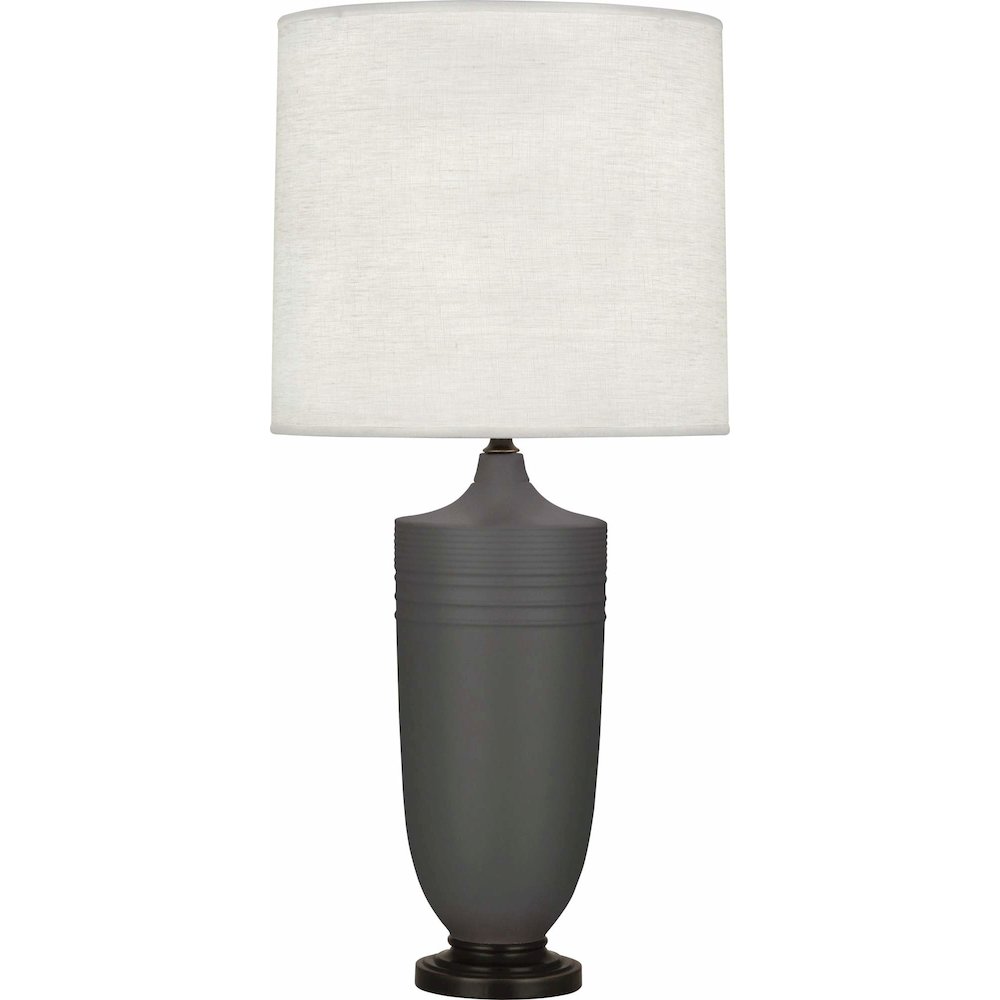 Matte Ash Michael Berman Hadrian Table Lamp in Matte Ash Glazed Ceramic Color. Picture 3