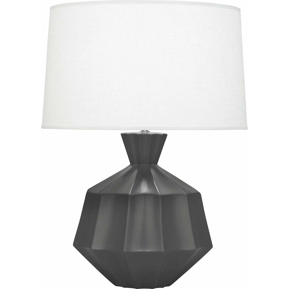 Matte Ash Orion Table Lamp in Matte Ash Glazed Ceramic Color. Picture 3