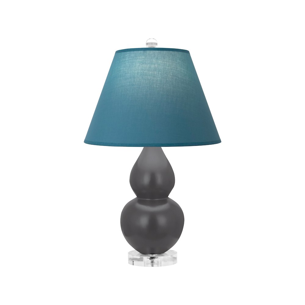 Matte Ash Small Double Gourd Accent Lamp in Matte Ash Glazed Ceramic Color. Picture 1