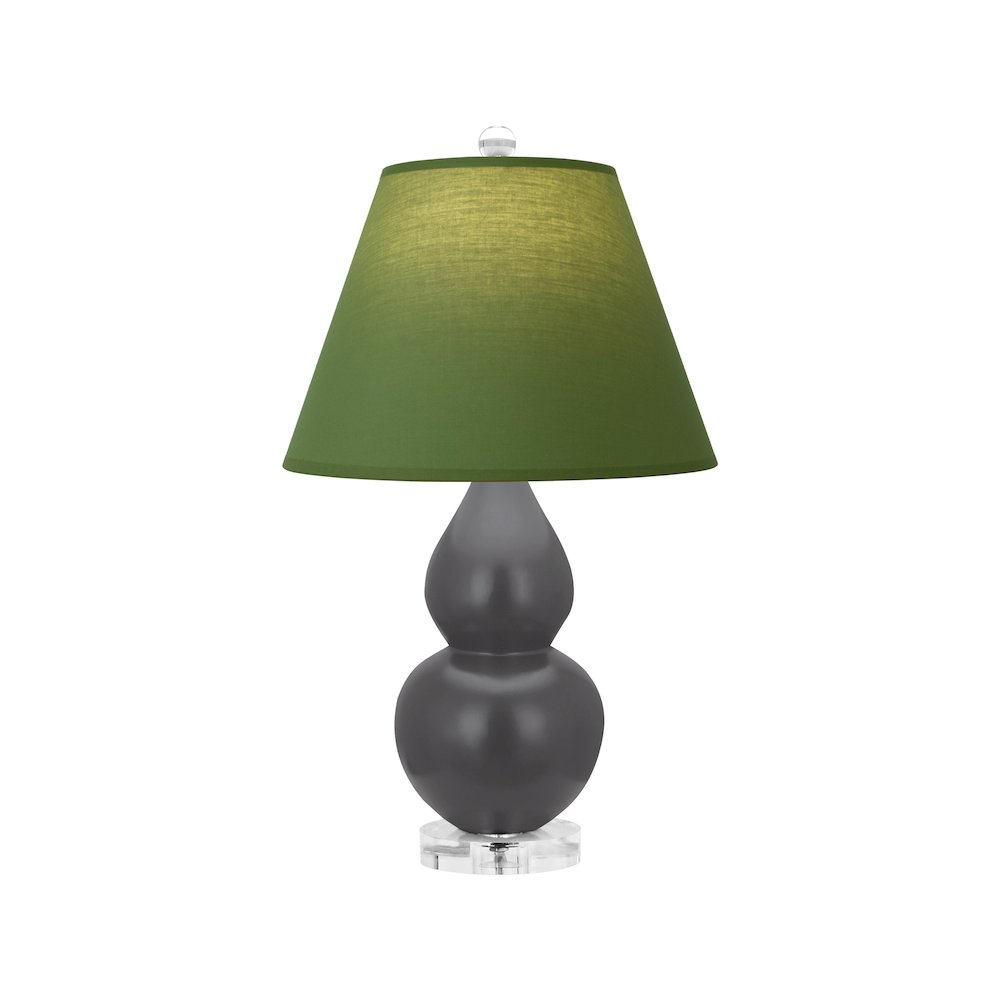 Matte Ash Small Double Gourd Accent Lamp in Matte Ash Glazed Ceramic Color. Picture 1