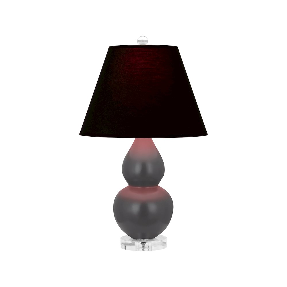 Matte Ash Small Double Gourd Accent Lamp in Matte Ash Glazed Ceramic Color. Picture 1