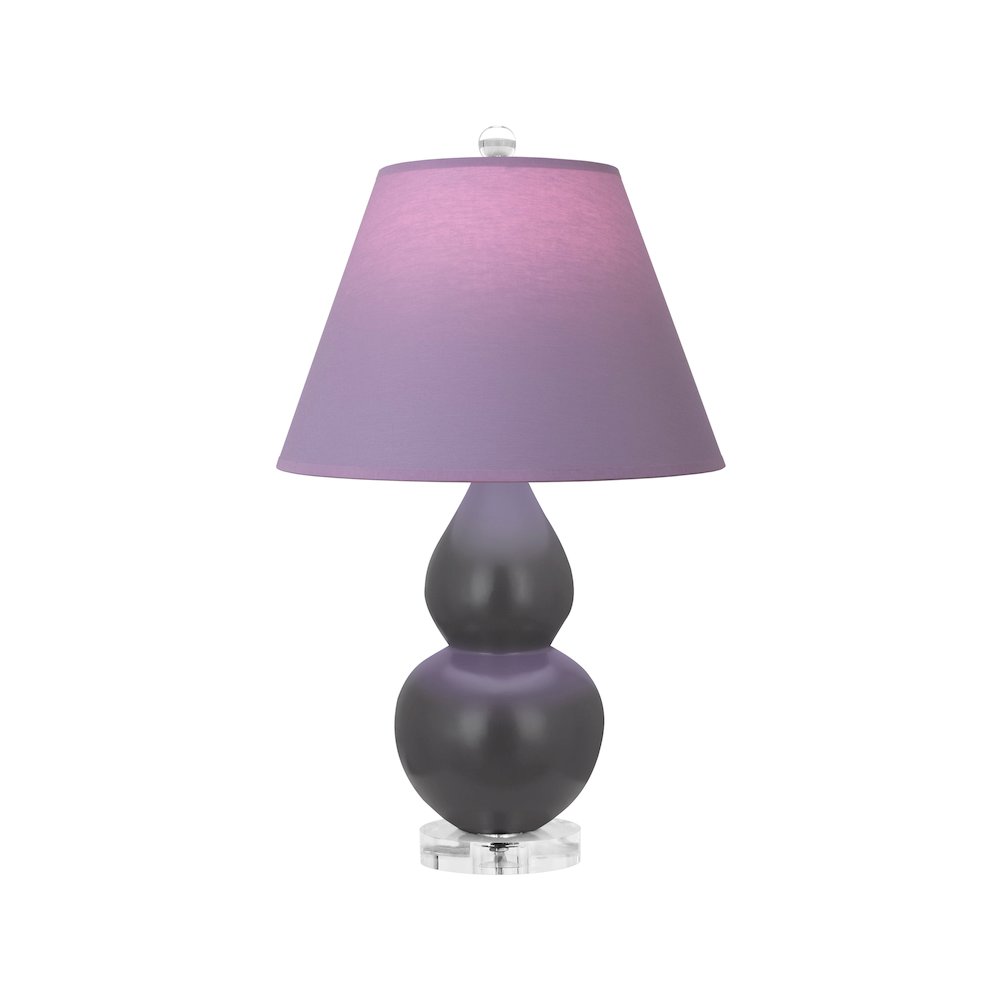 Matte Ash Small Double Gourd Accent Lamp in Matte Ash Glazed Ceramic Color. Picture 1