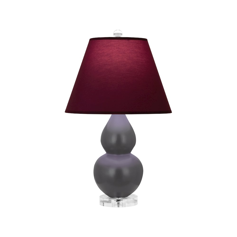 Matte Ash Small Double Gourd Accent Lamp in Matte Ash Glazed Ceramic Color. Picture 1