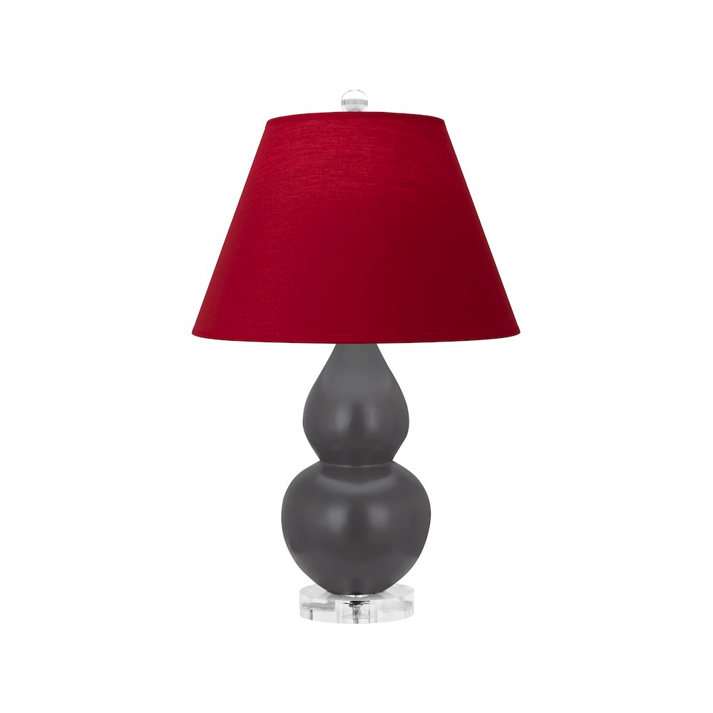 Matte Ash Small Double Gourd Accent Lamp in Matte Ash Glazed Ceramic Color. Picture 1