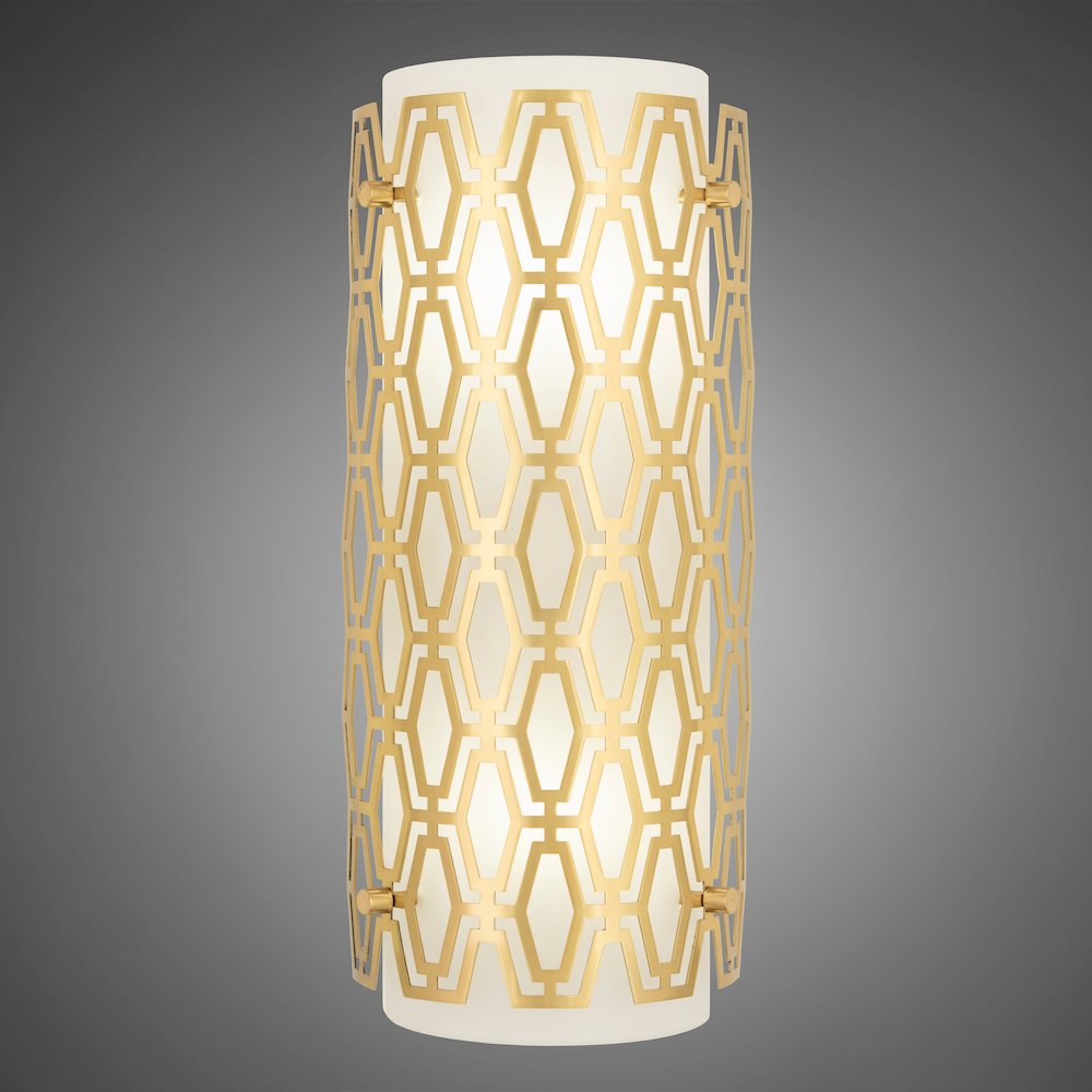 Marcel Wall Sconce in Modern Brass And Frosted Cased White Glass Color. Picture 1