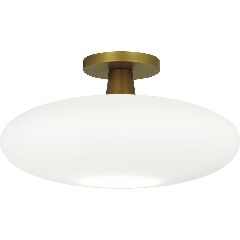 Rico Espinet Ovo Flushmount in Aged Brass Color. Picture 1