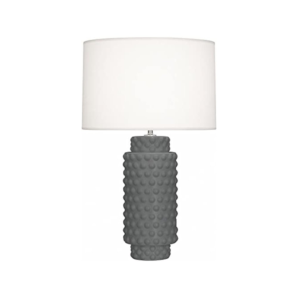 Matte Ash Dolly Table Lamp in Matte Ash Glazed Textured Ceramic Color. Picture 2