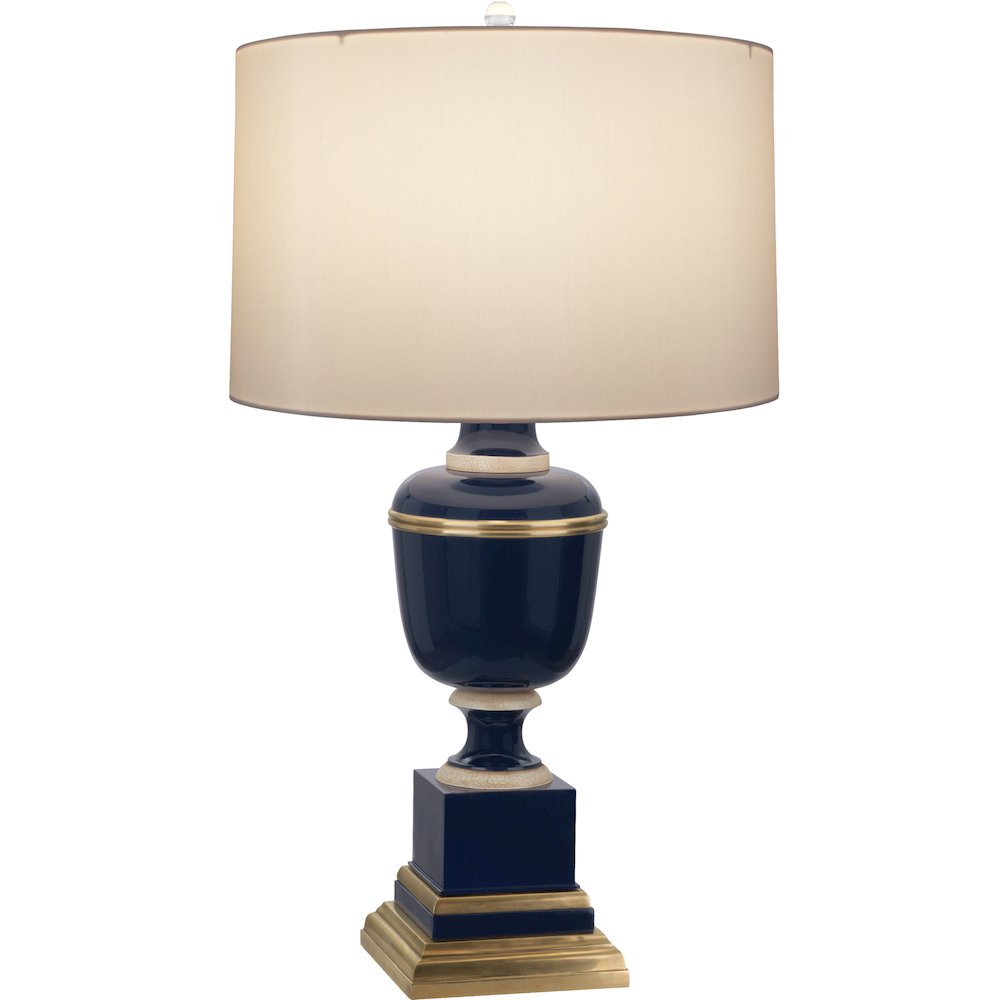 Annika Accent Lamp in Midnight Blue Lacquered Paint And Natural Brass Color. Picture 1