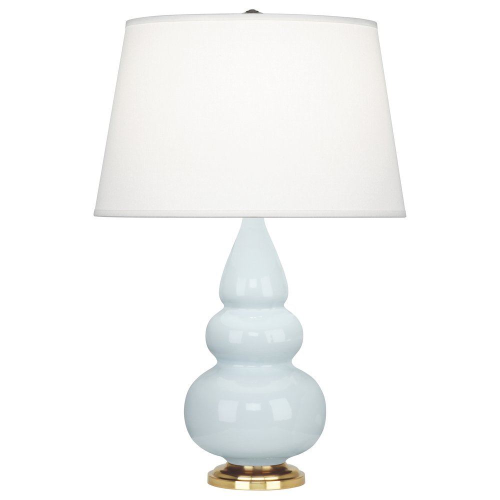 Baby Blue Small Triple Gourd Accent Lamp in Baby Blue Glazed Ceramic Color. Picture 1