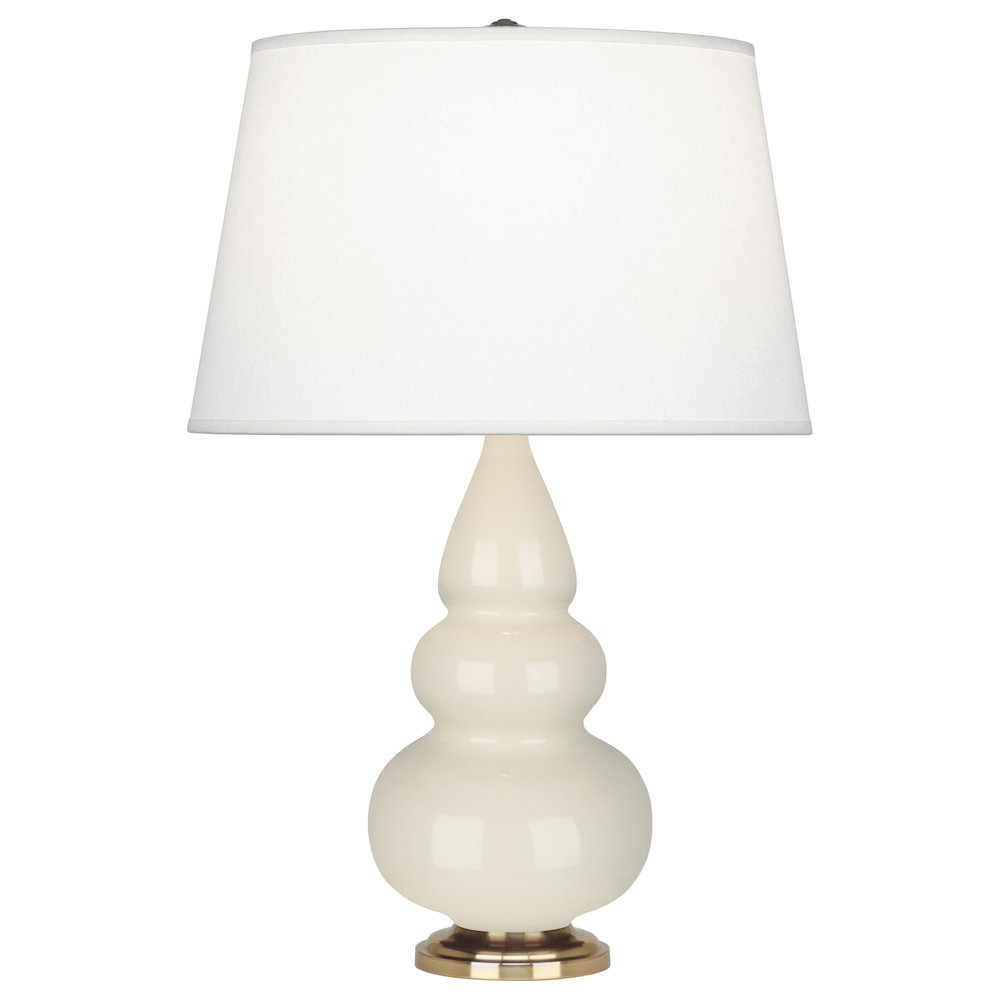 Bone Small Triple Gourd Accent Lamp in Bone Glazed Ceramic Color. Picture 1