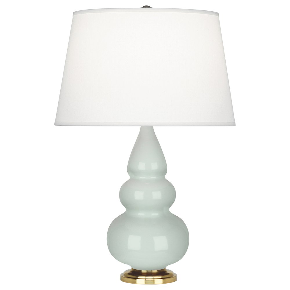 Celadon Small Triple Gourd Accent Lamp in Celadon Glazed Ceramic Color. Picture 1