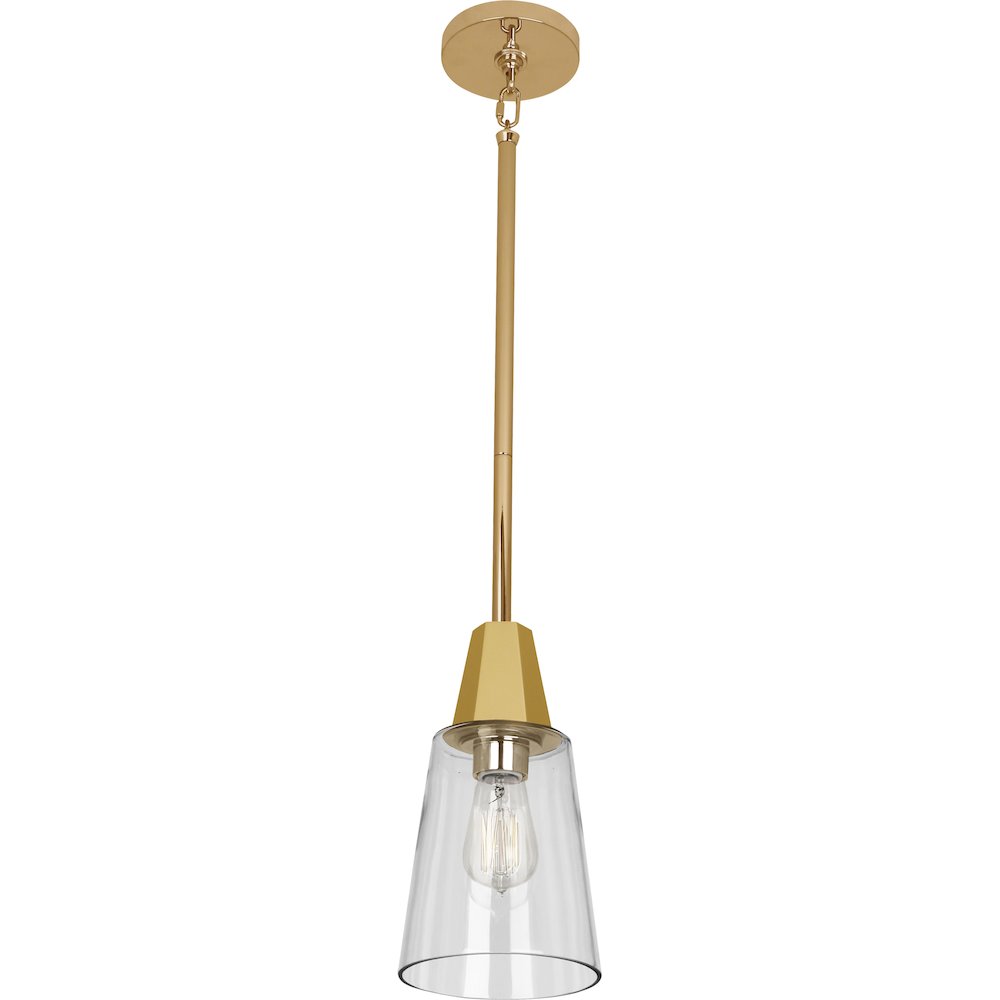 Wheatley Pendant in Modern Brass Color. Picture 1