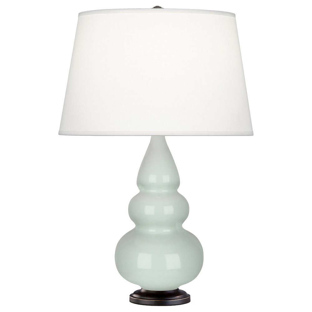 Celadon Small Triple Gourd Accent Lamp in Celadon Glazed Ceramic Color. Picture 1