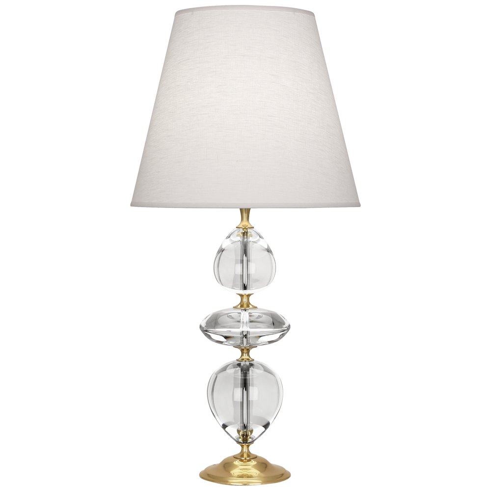 Williamsburg Orlando Table Lamp in Clear Crystal W/ Modern Brass Accents Color. Picture 1