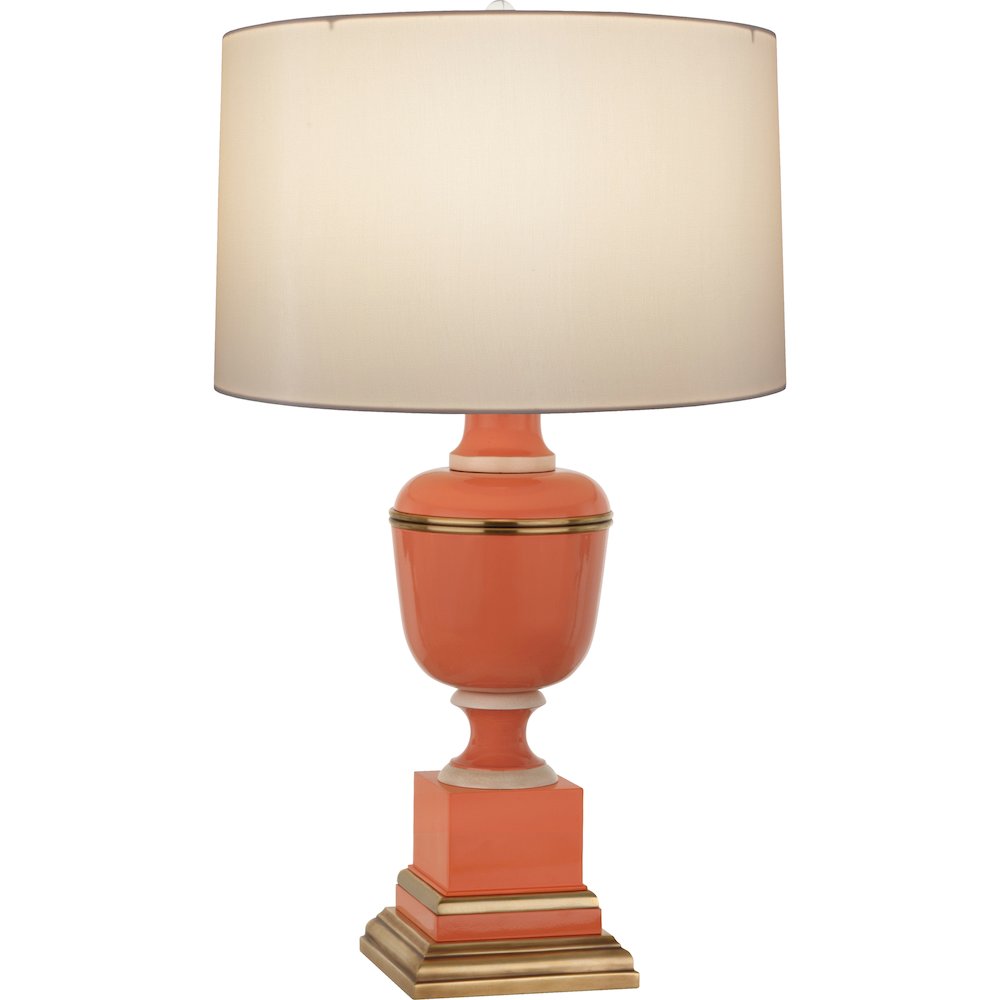 Annika Table Lamp in Tangerine Lacquered Paint Color. Picture 1