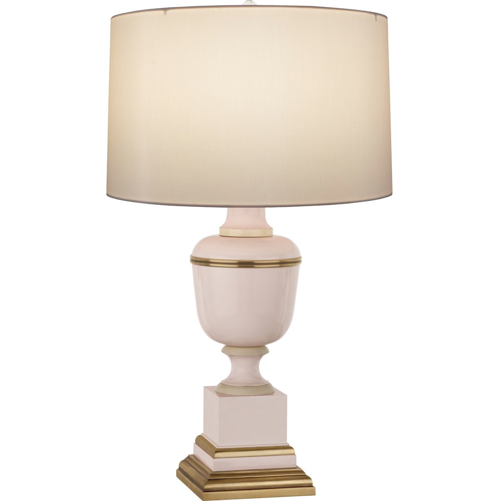 Annika Table Lamp in Blush Lacquered Paint Color. Picture 1