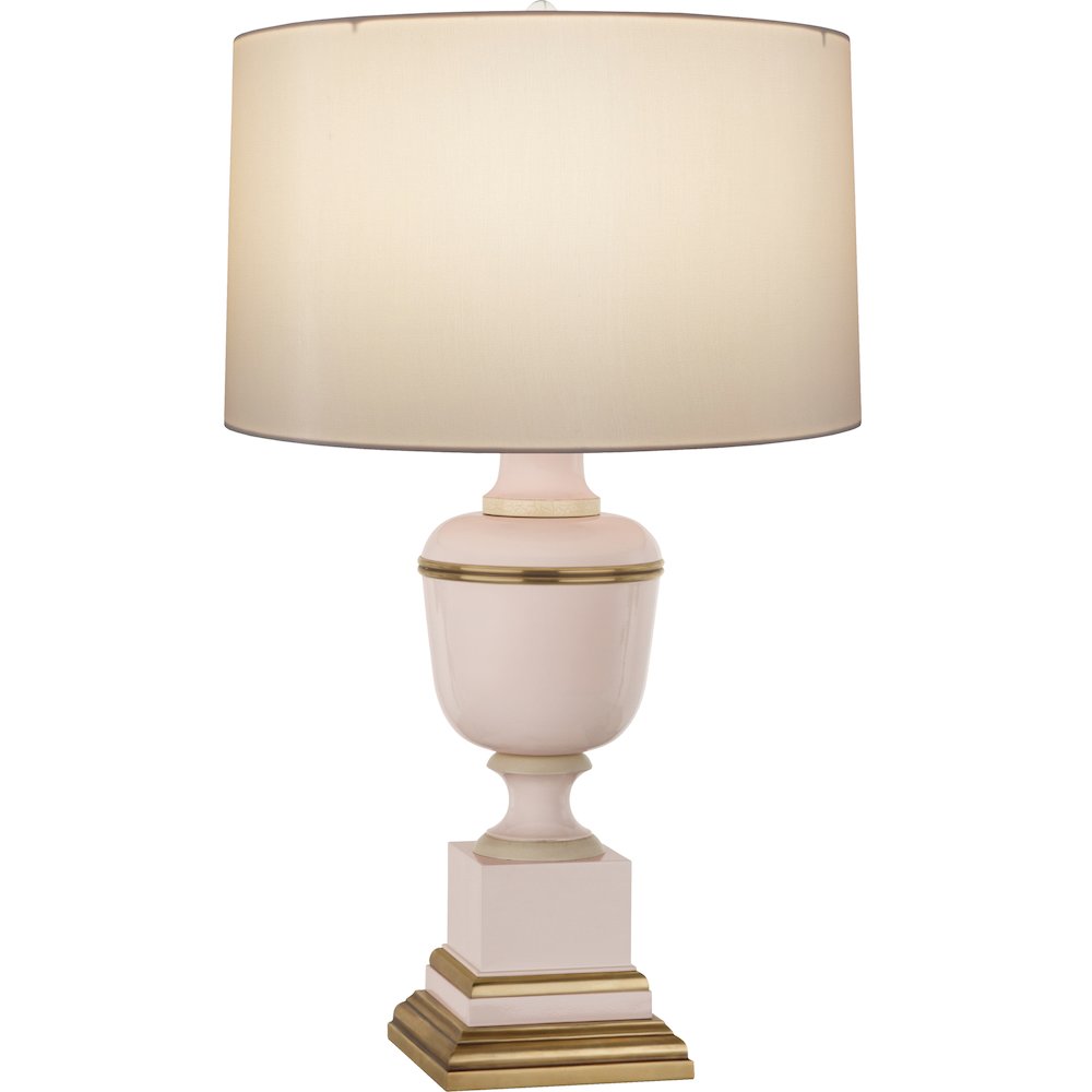Annika Accent Lamp in Blush Lacquered Paint Color. Picture 1