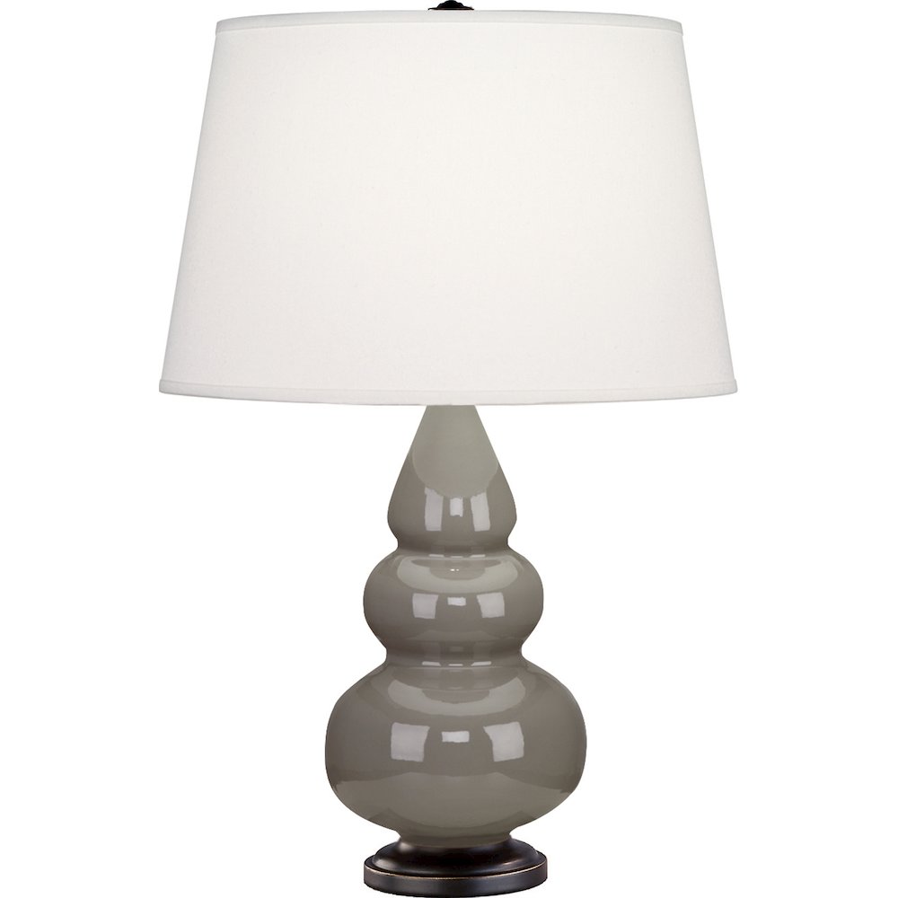 Smokey Taupe Small Triple Gourd Accent Lamp in Smoky Taupe Glazed Ceramic Color. Picture 1