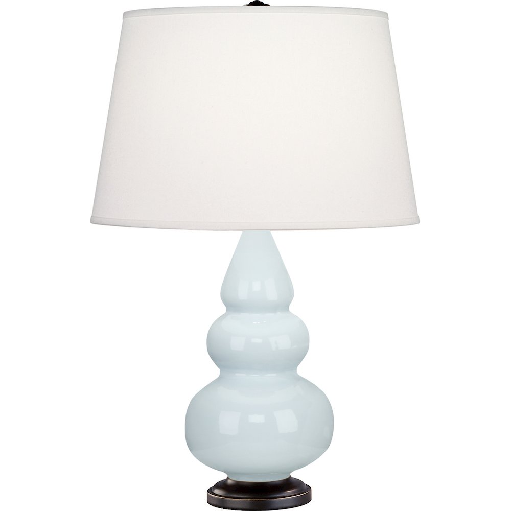 Baby Blue Small Triple Gourd Accent Lamp in Baby Blue Glazed Ceramic Color. Picture 1