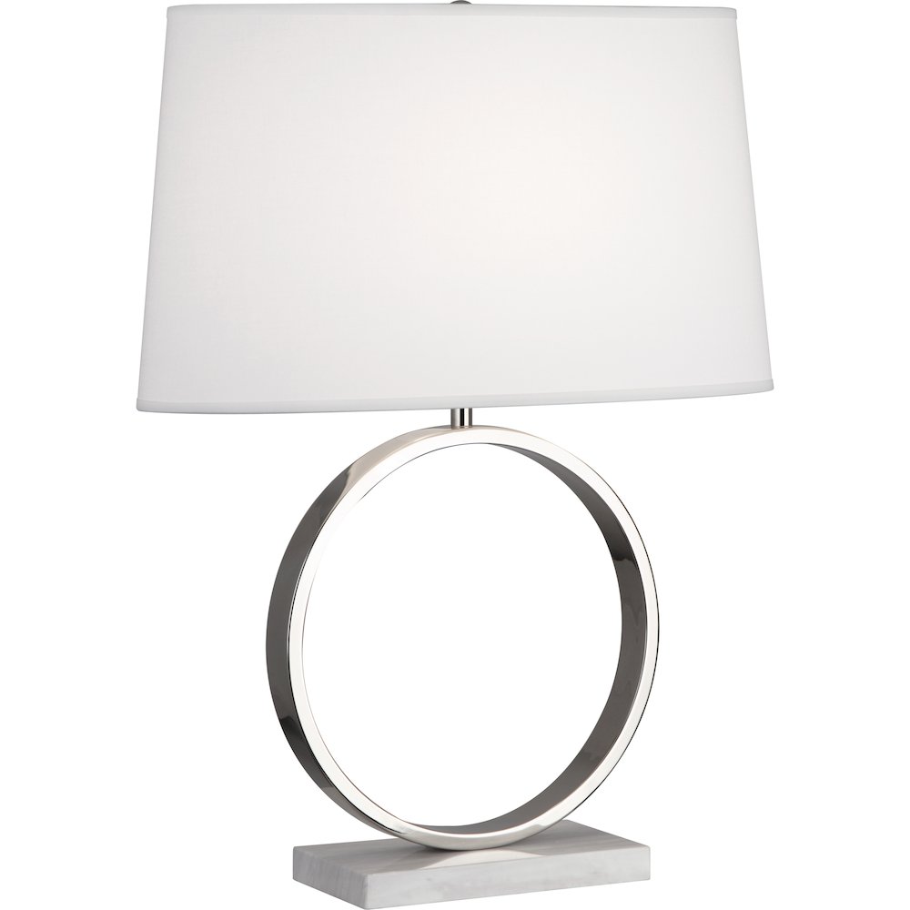 Logan Table Lamp in Polished Nickel Color. Picture 1