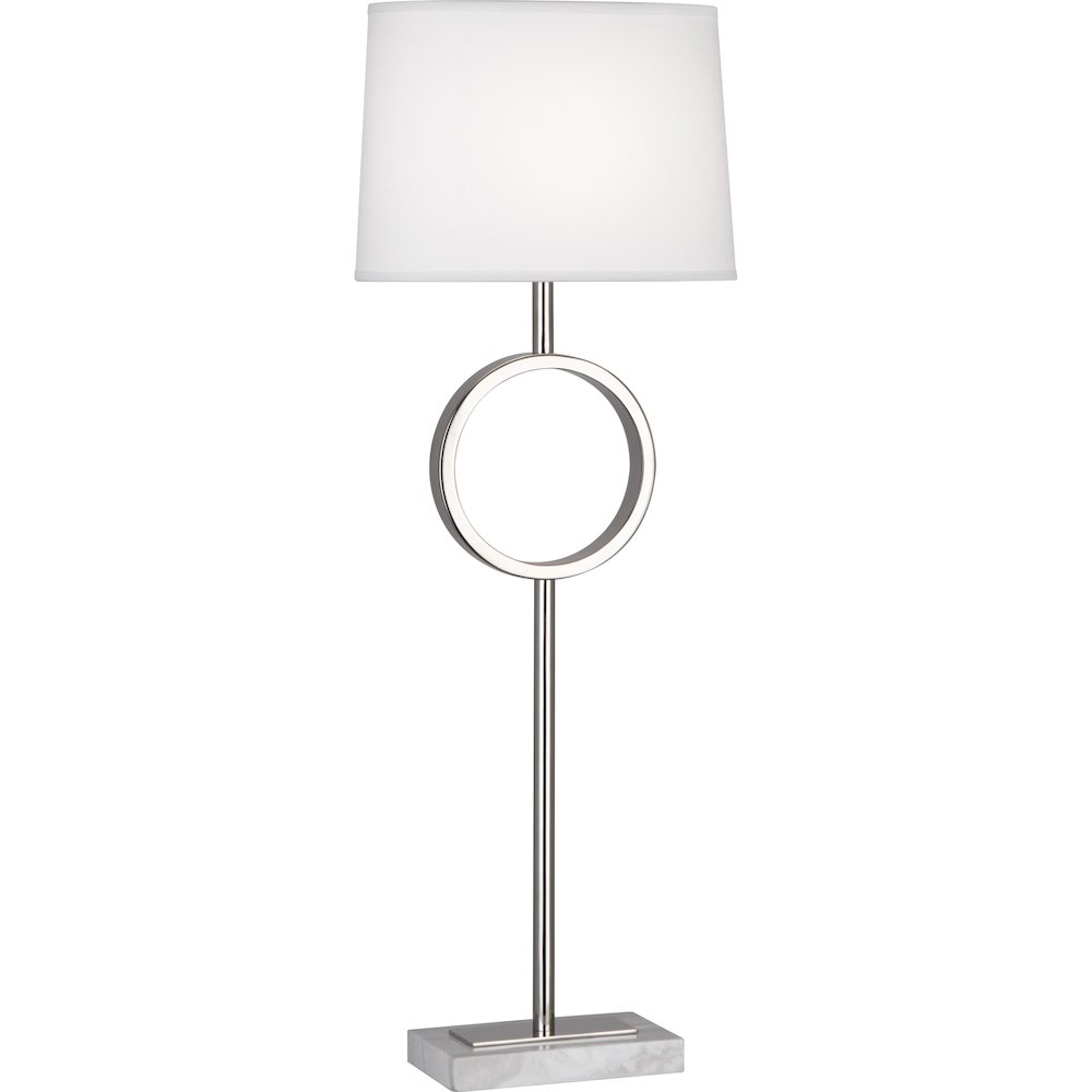 Logan Table Lamp in Polished Nickel Color. Picture 1