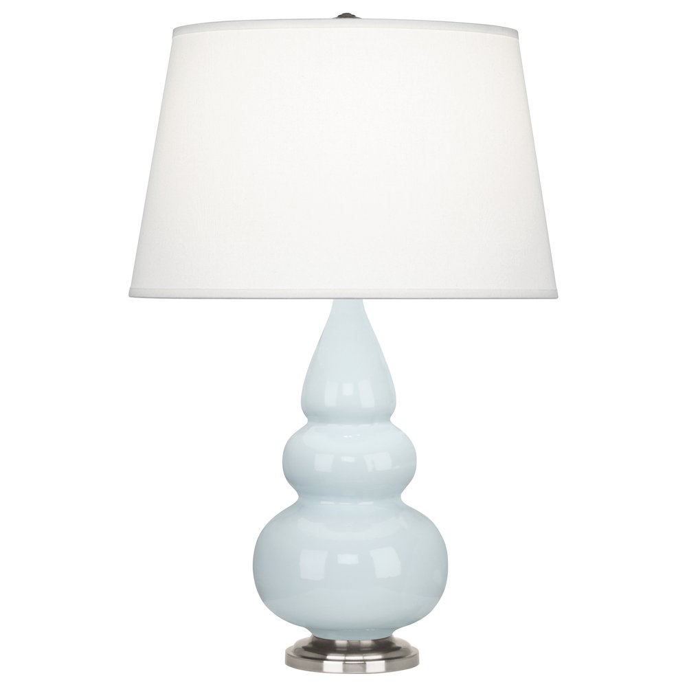 Baby Blue Small Triple Gourd Accent Lamp in Baby Blue Glazed Ceramic Color. Picture 1