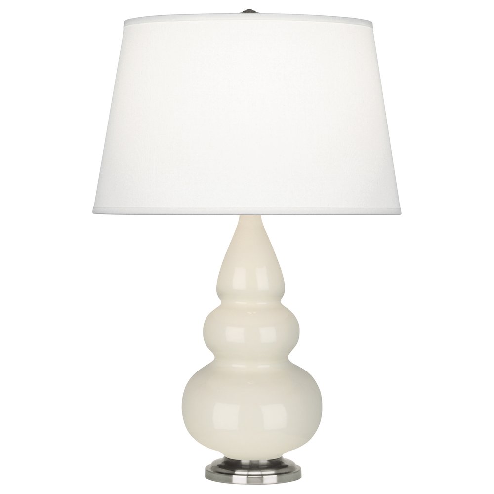 Bone Small Triple Gourd Accent Lamp in Bone Glazed Ceramic Color. Picture 1