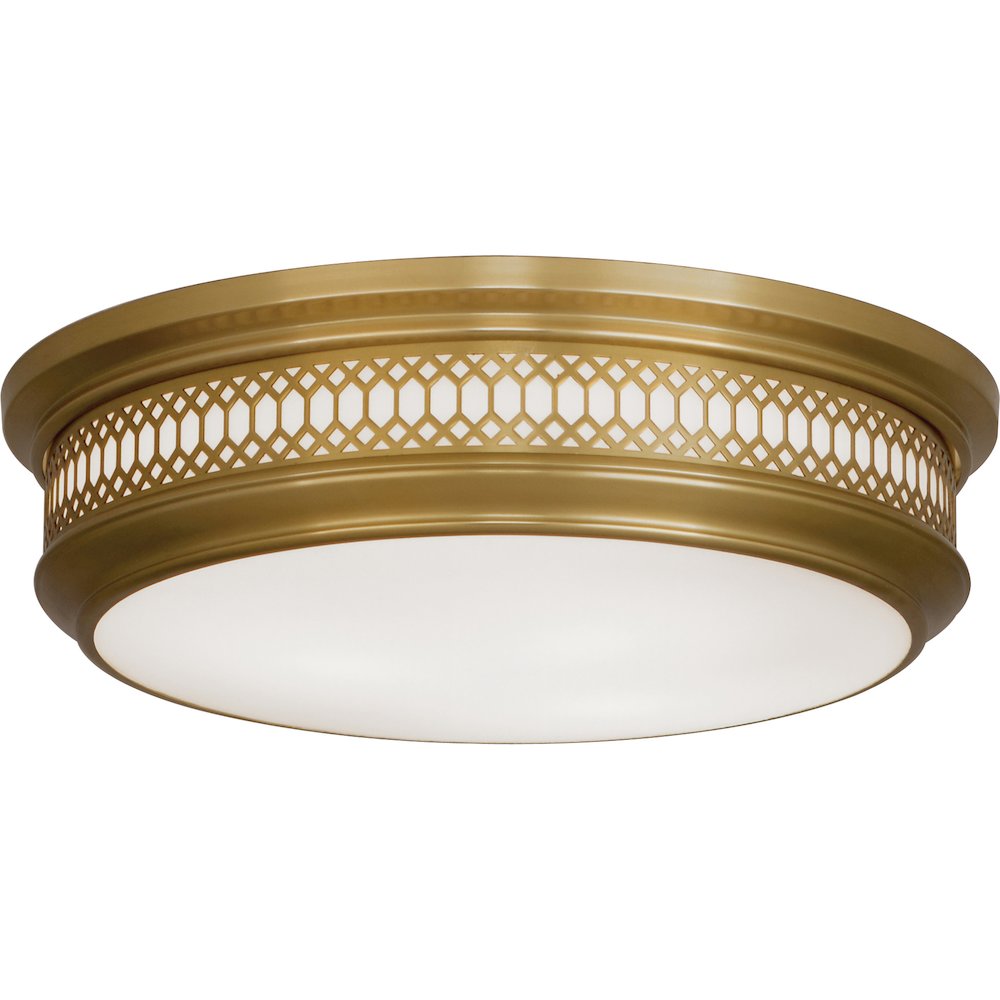 Williamsburg Tucker Flushmount in Antique Brass Color. Picture 1